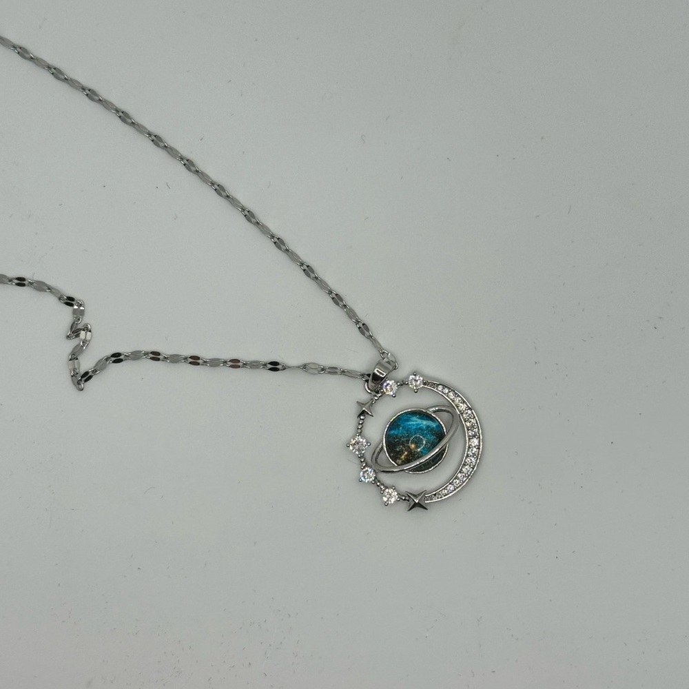 Galaxy, Moon, & Stars Pendant Necklace (NWOT)